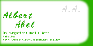 albert abel business card